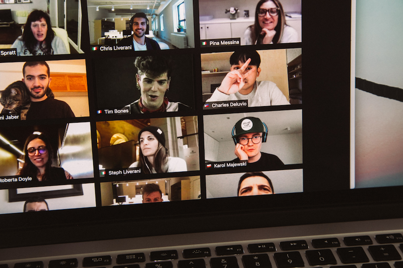 A remote workplace collaborating via Microsoft Teams